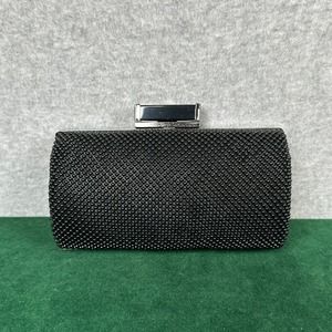 Fully Beaded Evening Bag Black Purse Hard Shell‎ Clutch Hideaway Crossbody Chain